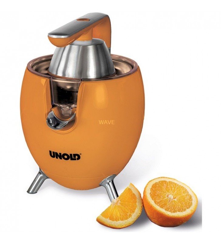 Unold  power juicy, presa de citrice (portocaliu/oțel inoxidabil)
