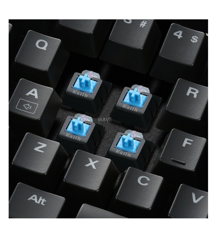 Tastatură pentru jocuri sharkoon  skiller mech sgk3 (negru, aspect sua, kailh blue, kailh blue, aspect sua)