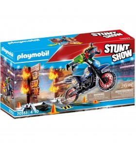 Playmobil  70553 motocicletă cascadorie cu zidul de foc jucărie de construcție