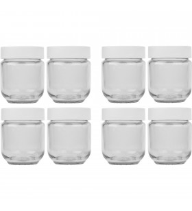 Set pahare de schimb pentru aparatul de iaurt rommelsbacher  jg 8, sticla (transparent/alb, 8 părți)