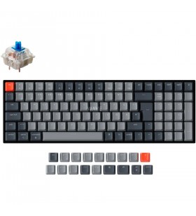 Tastatură pentru jocuri keychron  k4 versiunea 2 (negru/gri, aspect de, gateron blue)