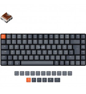 Tastatură pentru jocuri keychron  k3 versiunea 2 (negru/gri, aspect de, keychron low profile optical brown, hot-swap, cadru din aluminiu)