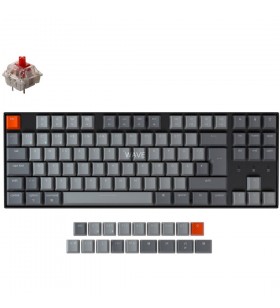Keychron  k8, tastatură pentru jocuri (negru/gri, aspect de, roșu gateron)