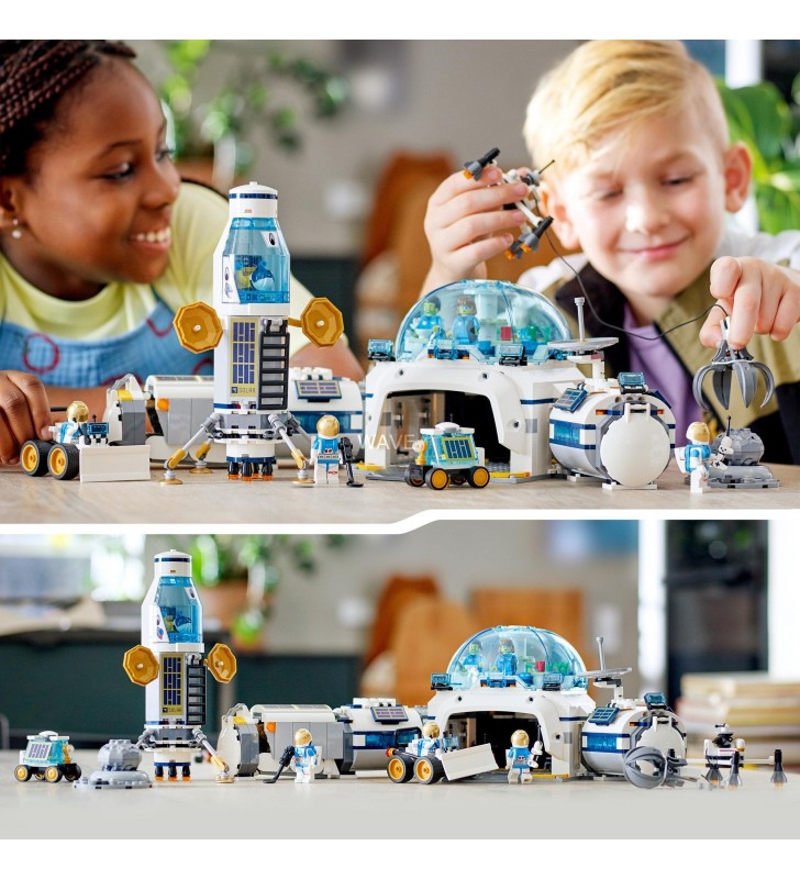 Jucărie de construcție a bazei de cercetare lunară lego  60350 city (jucărie spațială din seria lego nasa cu minifigurine de astronauți, de la 7 ani)