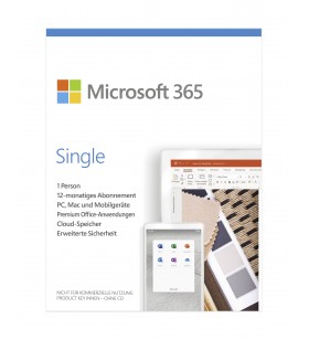 Microsoft 365 single full version, 1 licence windows, mac os, android, ios office package