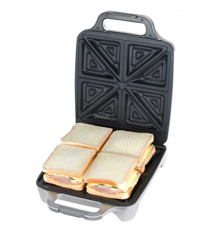Aparat pentru sandvișuri cloer  xxl 6269 (argintiu, 4 sandwich)