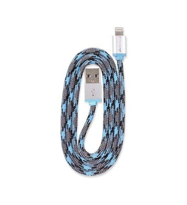 Owc  premium braided lightning - cablu usb (albastru/gri, 1 metru)