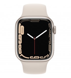 Apple  watch series 7, ceas inteligent (argintiu/bej, 41 mm, brățară sport, carcasă din aluminiu)