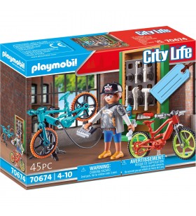 Playmobil  70674 set cadou „atelier de biciclete electrice”, jucărie de construcție