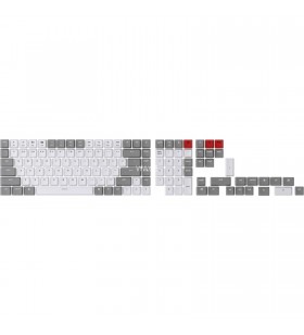 Keychron  double-shot abs keycap set complet - gri și alb, keycap (gri/alb, aspect sua (ansi))