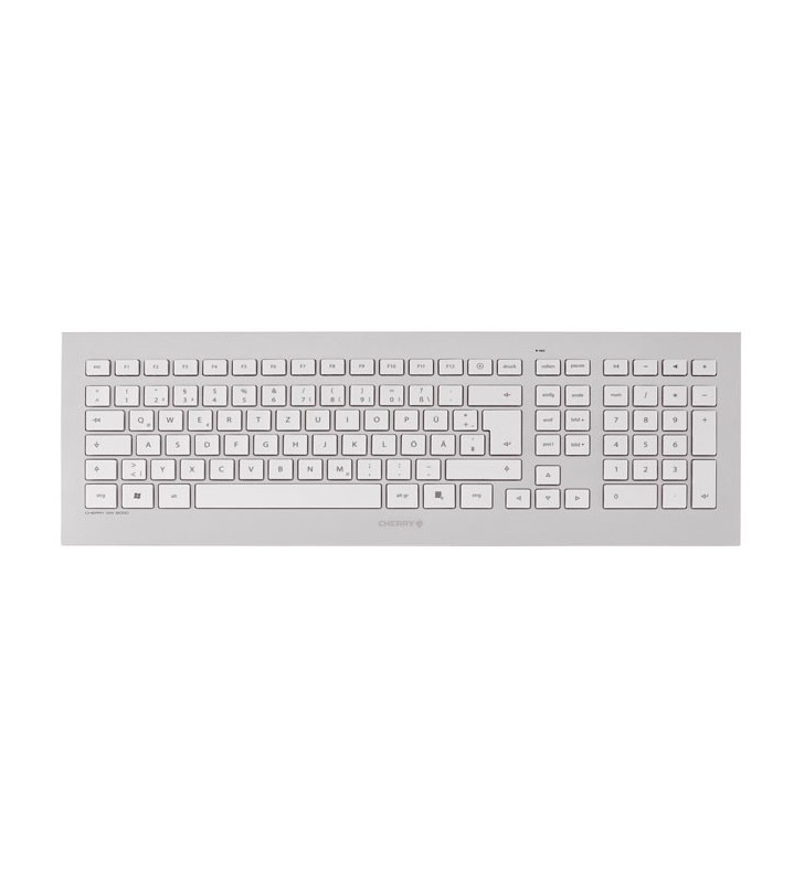Cherry dw 8000 tastaturi rf fără fir elvețiană argint, alb
