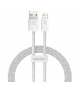 Cablu alimentare si date baseus dynamic series, fast charging data cable pt. smartphone, usb la lightning iphone 2.4a, 1m, braided, alb "cald000402" (include timbru verde 0.25 lei) - 6932172602024