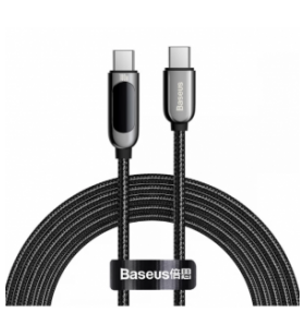 Cablu alimentare si date baseus display, fast charging data cable pt. smartphone, usb type-c la usb type-c 100w, braided, 2m, negru "catsk-c01" (include timbru verde 0.25 lei)