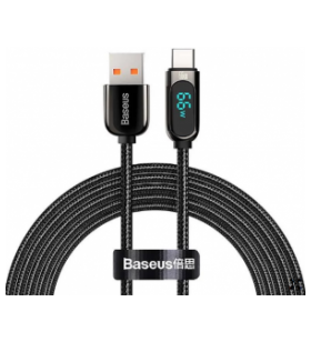 Cablu alimentare si date baseus display, fast charging data cable pt. smartphone, usb la usb type-c 66w, braided, 1m, negru "casx020001" (include timbru verde 0.25 lei)