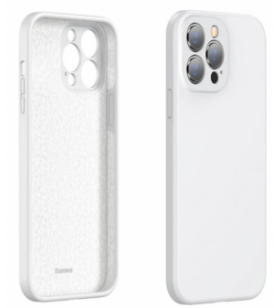 Husa smartphone baseus liquid, pentru iphone 13, material silicon, alb "aryt000302" - 6932172601577