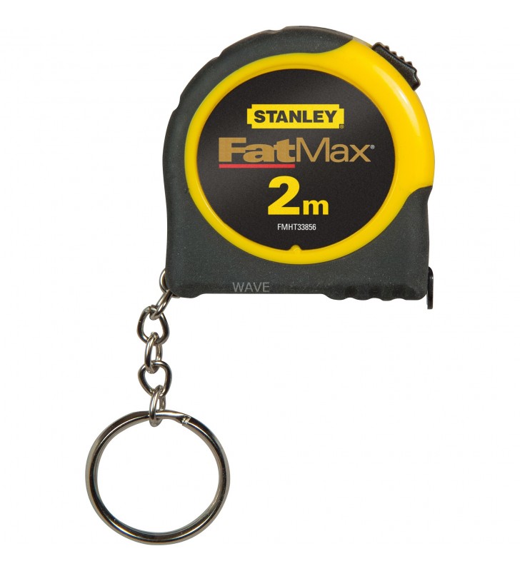 Bandă de măsurare stanley  fatmax, 2 metri (crom/galben, 13 mm, cu breloc)