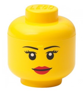 Room copenhaga  lego storage head "fata", mini, cutie de depozitare (galben)
