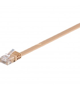 Cablu patch goobay  mufă rj45 - mufă rj45 cat.6 u/utp (maro, 20 de metri, cablu plat)