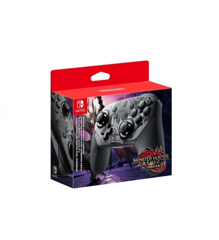 Nintendo switch pro controller monster hunter rise sunbreak edition negru, gri, argint bluetooth gamepad analog/ digital
