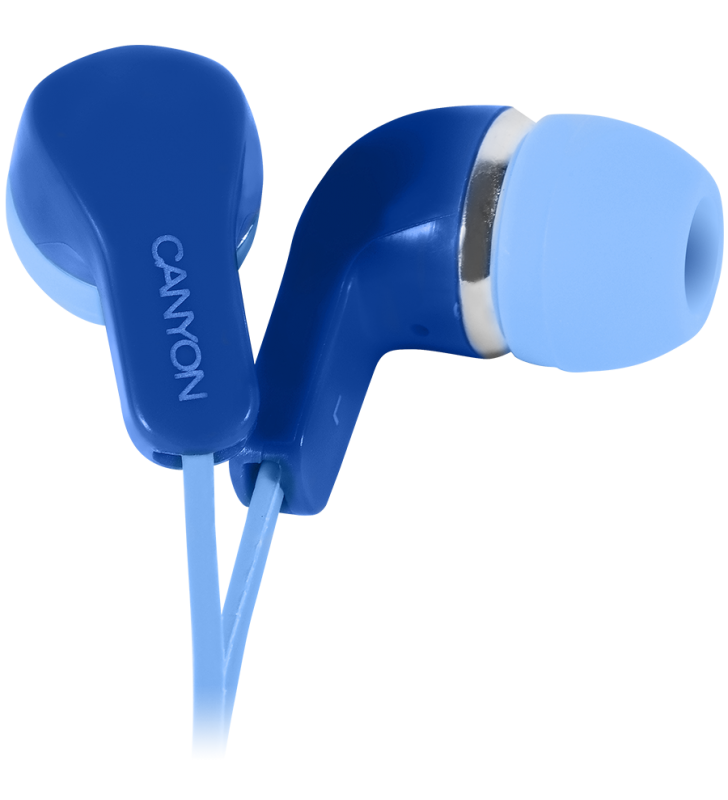 Canyon epm-02 stereo earphones with inline microphone, blue, cable length 1.2m, 20*15*10mm, 0.013kg