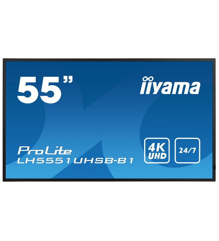 Iiyama lh5551uhsb-b1 afișaj semne ecran plat interactiv 137,2 cm (54") ips 800 cd/m² 4k ultra hd negru 24/7