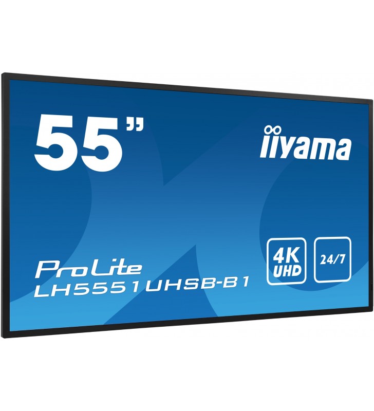 Iiyama lh5551uhsb-b1 afișaj semne ecran plat interactiv 137,2 cm (54") ips 800 cd/m² 4k ultra hd negru 24/7
