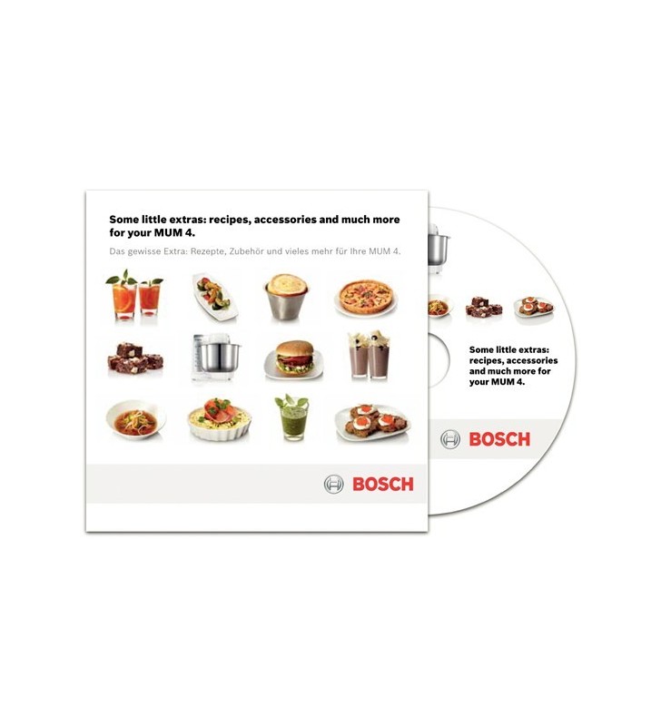 Bosch mum48r1 procesator alimentar 600 w 3,9 l roşu, din oţel inoxidabil, alb