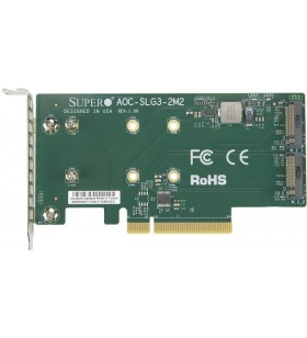Low profile pcie riser card/supports 2xm2 module