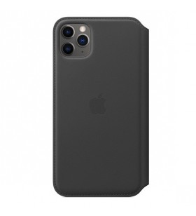 Husa de protectie apple pentru iphone 11 pro max, leather folio - black