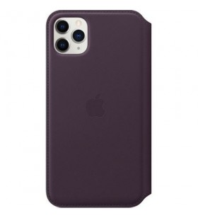 Husa de protectie apple pentru iphone 11 pro max, piele, aubergine