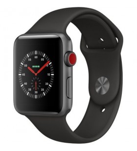 Apple watch 3, gps, cellular, carcasa space grey aluminium 42mm, black sport band