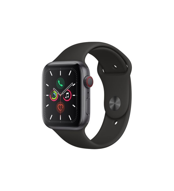 Apple watch 5, gps, cellular, carcasa space grey aluminium 44mm, black sport band - s/m & m/l