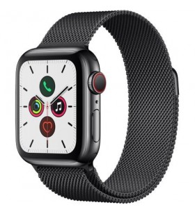 Apple watch 5, gps, cellular, carcasa space black stainless steel 40mm, space black milanese loop