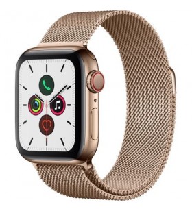 Apple watch 5, gps, cellular, carcasa gold stainless steel 40mm, gold milanese loop