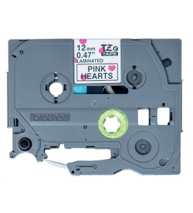Tze-mpph31 laminated tape/12mm pink heart black