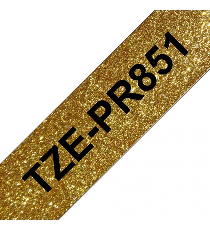 Brother tze-pr851 benzi pentru etichete negru pe aur