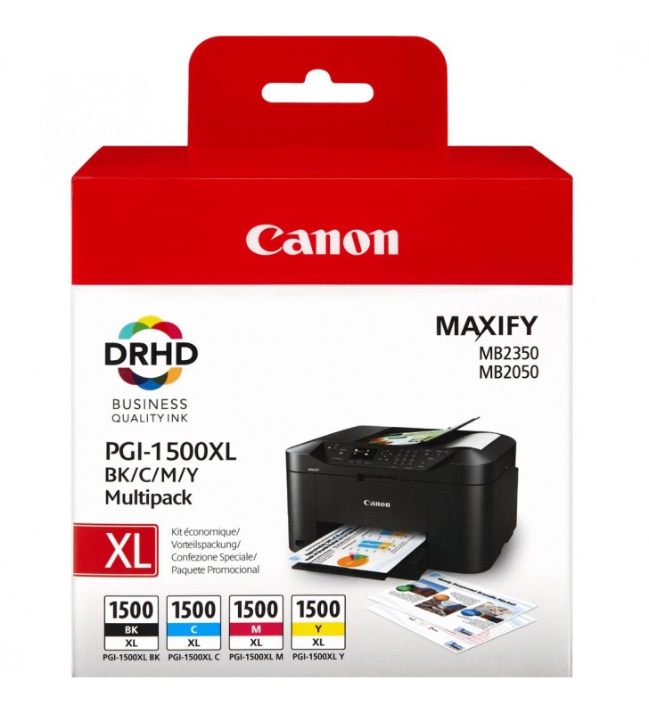 Canon pgi-1500xl c/m/y/bk original negru, cyan, magenta, galben pachet multiplu