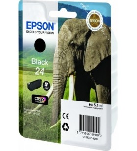 Epson elephant singlepack black 24 claria photo hd ink