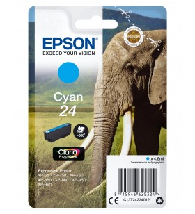 Epson elephant singlepack cyan 24 claria photo hd ink