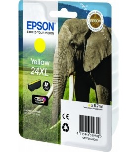 Epson elephant singlepack yellow 24xl claria photo hd ink