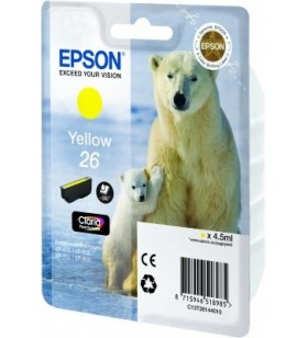 Epson polar bear singlepack yellow 26 claria premium ink