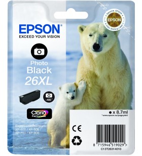 Epson polar bear singlepack photo black 26xl claria premium ink