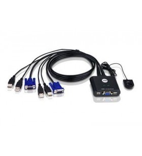 Aten cs22u 2-port usb kvm switch, remote port selector, 0.9m cables