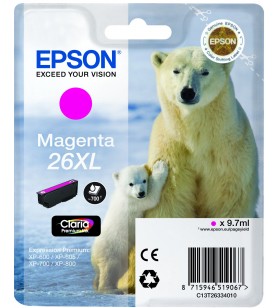 Epson polar bear singlepack magenta 26xl claria premium ink