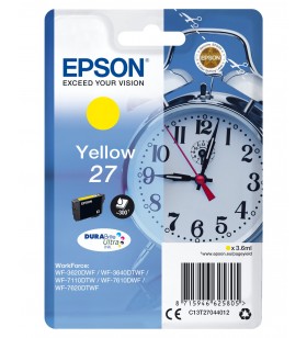 Epson alarm clock singlepack yellow 27 durabrite ultra ink