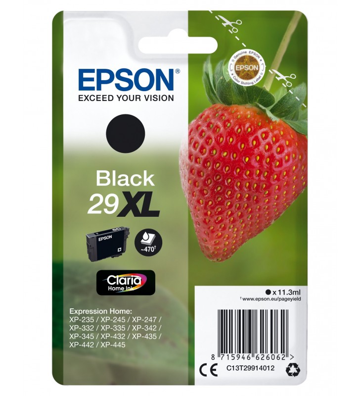 Epson strawberry singlepack black 29xl claria home ink