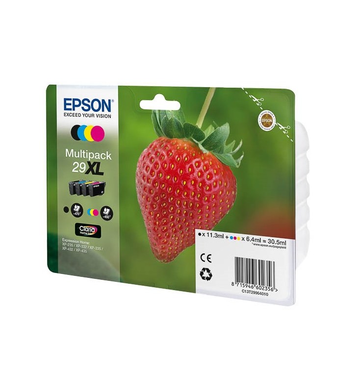 Epson strawberry 29xl cmyk original negru, cyan, magenta, galben pachet multiplu 1 buc.