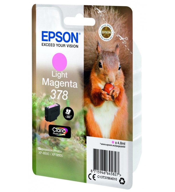 Epson squirrel singlepack light magenta 378 claria photo hd ink