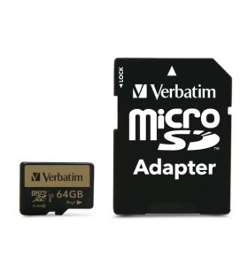 Verbatim pro+ memorii flash 64 giga bites microsdhc clasa 10 mlc