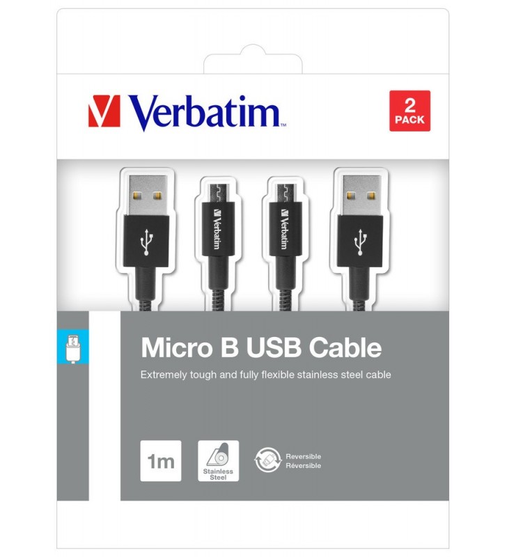 Verbatim 48874 cabluri usb 1 m 3.2 gen 1 (3.1 gen 1) micro-usb a usb a negru